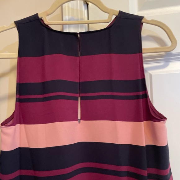 Ann Taylor multicolor sleeveless striped swing dress. - Picture 6 of 6